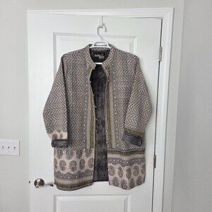 NWOT- Avis by Apfel  Oversized Quilted Jacket Geometric & Botanical Women 1X